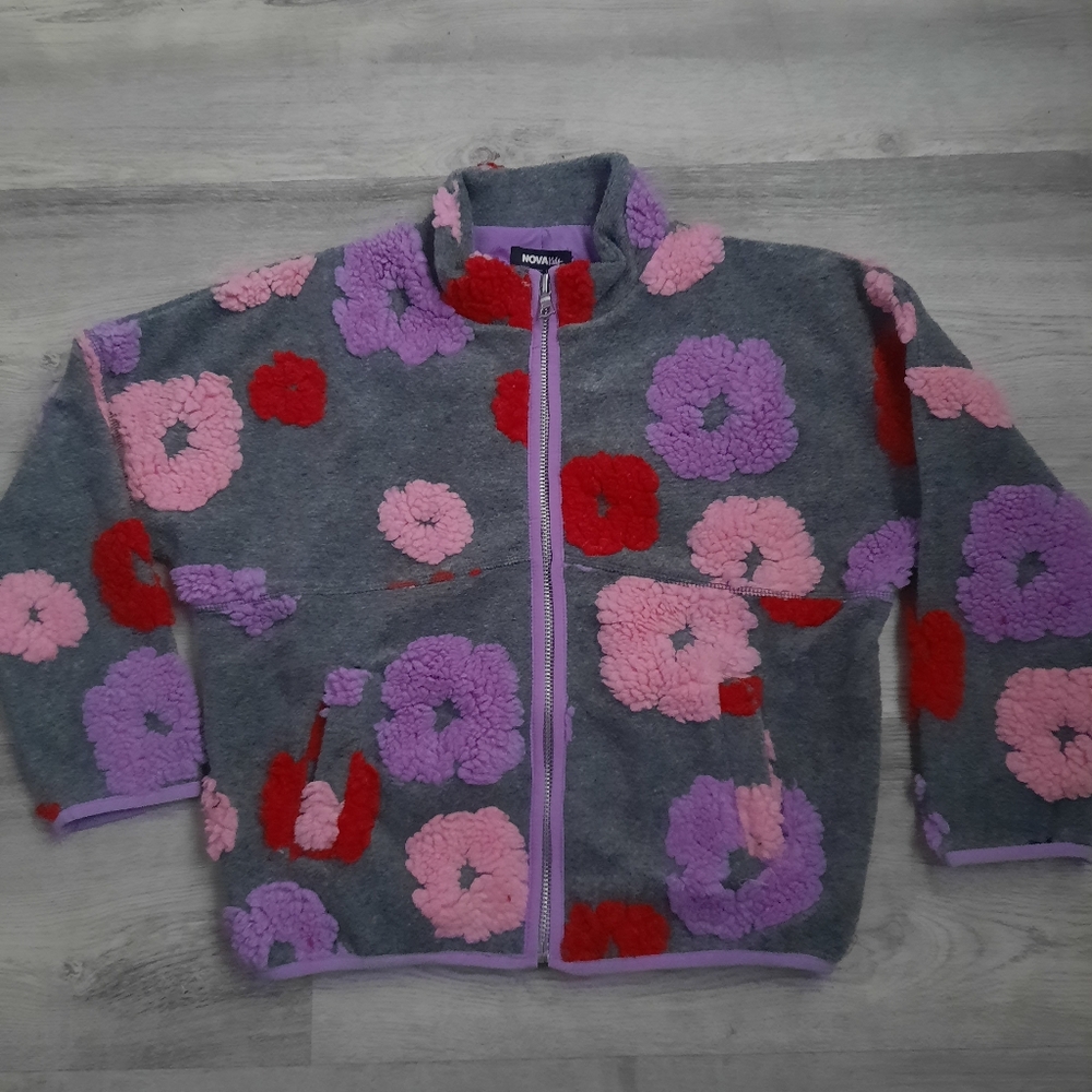 Fashion Nova Girls Jacket with Pink, Red,and Purple Accents